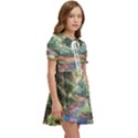 Abstract Forest Green Jungle Psychedelic Art Nature Kids  Sweet Collar Dress View2