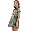 Abstract Forest Green Jungle Psychedelic Art Nature Kids  Sweet Collar Dress View3