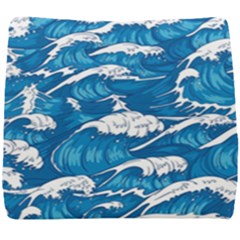 Storm Waves Seamless Pattern Raging Ocean Water Sea Wave Vintage Japanese Storms Print Illustration Seat Cushion by BangZart