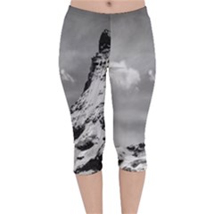 Matterhorn Switzerland Mountain Nature Velvet Capri Leggings  by Wegoenart