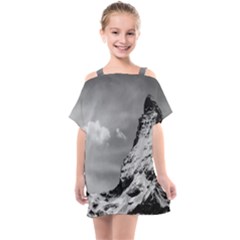 Matterhorn Switzerland Mountain Nature Kids  One Piece Chiffon Dress by Wegoenart