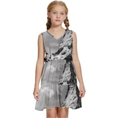 Matterhorn Switzerland Mountain Nature Kids  Sleeveless Tiered Mini Dress by Wegoenart