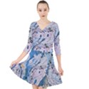 Map Zermatt The Alps Matterhorn Switzerland Mountain Nature Quarter Sleeve Front Wrap Dress View1