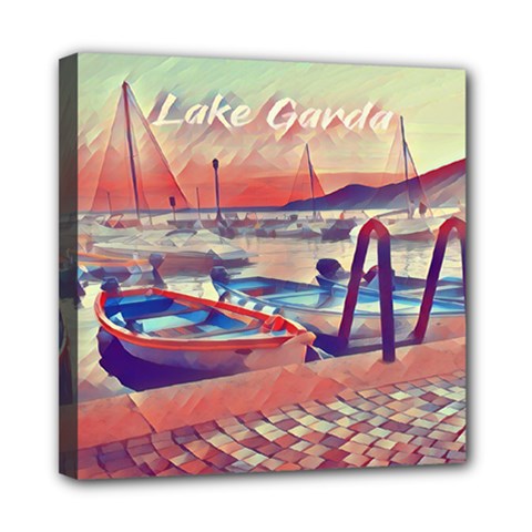 Boats On Lake Garda Mini Canvas 8  X 8  (stretched) by ConteMonfrey