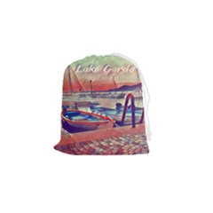 Boats On Lake Garda Drawstring Pouch (small) by ConteMonfrey