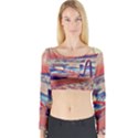 Boats On Lake Garda Long Sleeve Crop Top View1