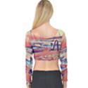 Boats On Lake Garda Long Sleeve Crop Top View2