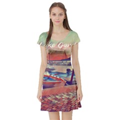 Boats On Lake Garda Short Sleeve Skater Dress by ConteMonfrey