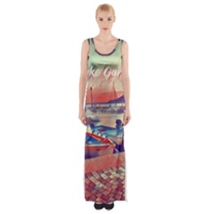 Boats On Lake Garda Thigh Split Maxi Dress by ConteMonfrey