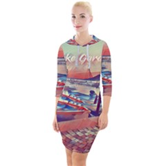 Boats On Lake Garda Quarter Sleeve Hood Bodycon Dress by ConteMonfrey