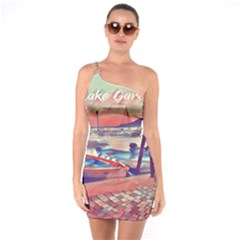 Boats On Lake Garda One Soulder Bodycon Dress by ConteMonfrey