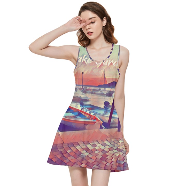 Boats On Lake Garda Inside Out Racerback Dress