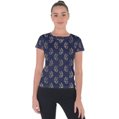 Gold Mermaids Silhouettes Short Sleeve Sports Top  by ConteMonfrey