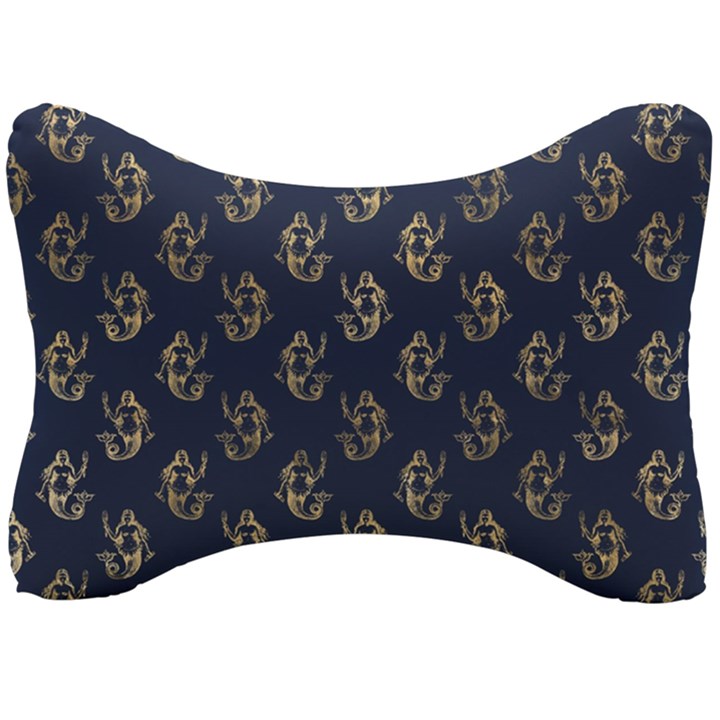 Gold Mermaids Silhouettes Seat Head Rest Cushion