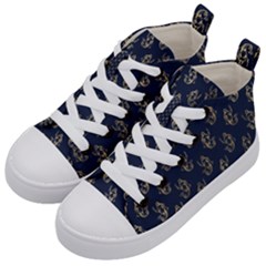 Gold Mermaids Silhouettes Kids  Mid-top Canvas Sneakers by ConteMonfrey