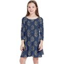 Gold Mermaids Silhouettes Kids  Quarter Sleeve Skater Dress View1