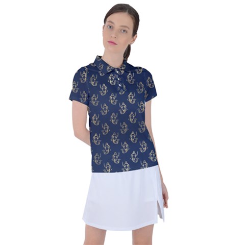 Gold Mermaids Silhouettes Women s Polo Tee by ConteMonfrey