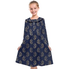 Gold Mermaids Silhouettes Kids  Midi Sailor Dress by ConteMonfrey