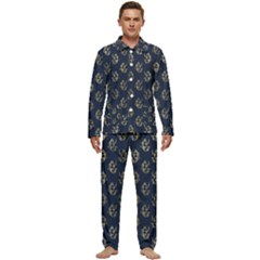 Gold Mermaids Silhouettes Men s Long Sleeve Velvet Pocket Pajamas Set by ConteMonfrey