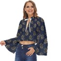 Gold Mermaids Silhouettes Boho Long Bell Sleeve Top View2