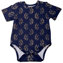 Gold Mermaids Silhouettes Baby Short Sleeve Onesie Bodysuit by ConteMonfrey