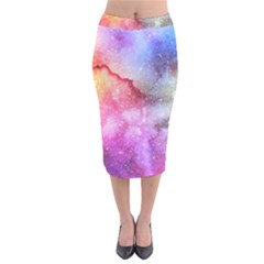 Unicorn Clouds Velvet Midi Pencil Skirt by ConteMonfrey