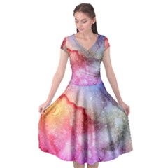 Unicorn Clouds Cap Sleeve Wrap Front Dress by ConteMonfrey