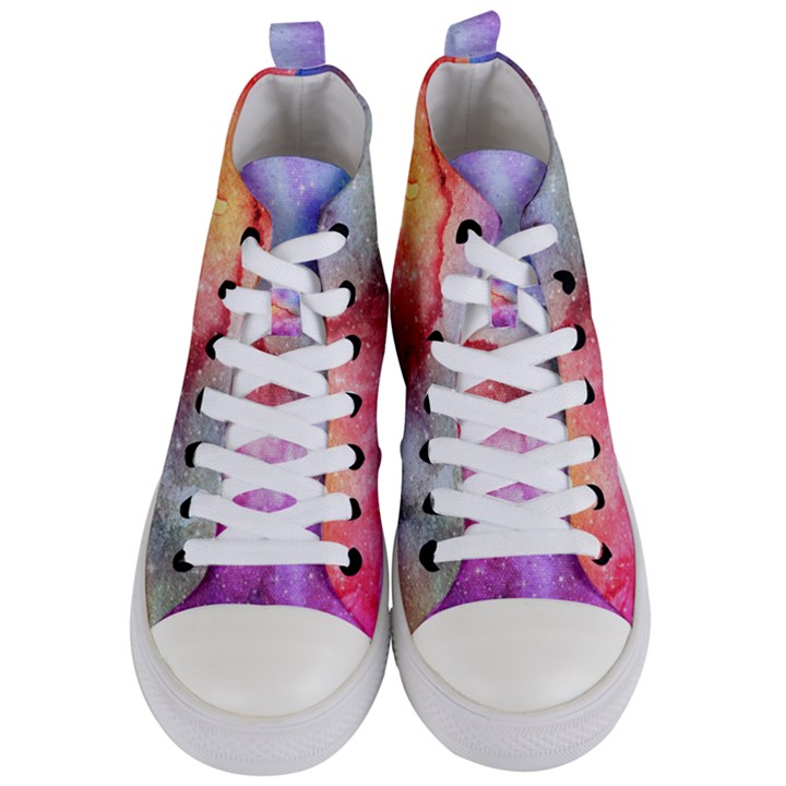 Unicorn Clouds Women s Mid-Top Canvas Sneakers