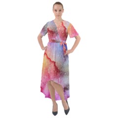 Unicorn Clouds Front Wrap High Low Dress by ConteMonfrey