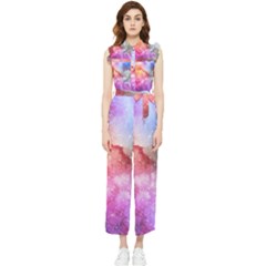 Unicorn Clouds Women s Frill Top Chiffon Jumpsuit by ConteMonfrey