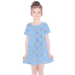 Gold Anchors Long Live   Kids  Simple Cotton Dress by ConteMonfrey