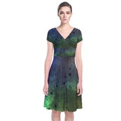 Tye Dye Vibing Short Sleeve Front Wrap Dress by ConteMonfrey