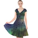 Tye Dye Vibing Cap Sleeve Front Wrap Midi Dress View1