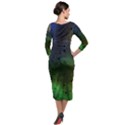 Tye Dye Vibing Quarter Sleeve Midi Velour Bodycon Dress View2