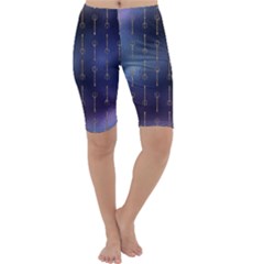 Trident On Blue Ocean  Cropped Leggings  by ConteMonfrey