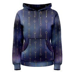 Trident On Blue Ocean  Women s Pullover Hoodie by ConteMonfrey