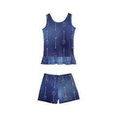 Trident On Blue Ocean  Kids  Boyleg Swimsuit by ConteMonfrey