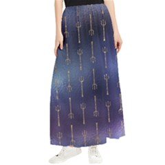 Trident On Blue Ocean  Maxi Chiffon Skirt by ConteMonfrey