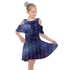 Trident On Blue Ocean  Kids  Shoulder Cutout Chiffon Dress by ConteMonfrey