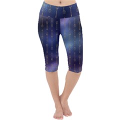 Trident On Blue Ocean  Lightweight Velour Cropped Yoga Leggings by ConteMonfrey