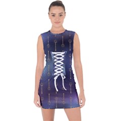 Trident On Blue Ocean  Lace Up Front Bodycon Dress by ConteMonfrey