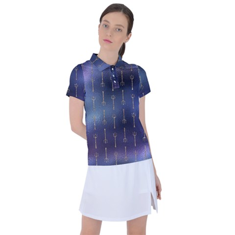 Trident On Blue Ocean  Women s Polo Tee by ConteMonfrey