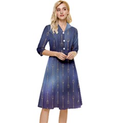 Trident On Blue Ocean  Classy Knee Length Dress by ConteMonfrey