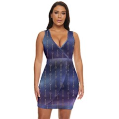 Trident On Blue Ocean  Draped Bodycon Dress by ConteMonfrey