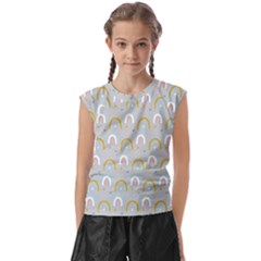 Rainbow Pattern Kids  Raglan Cap Sleeve Tee by ConteMonfrey