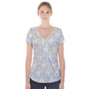 Rainbow pattern Short Sleeve Front Detail Top View1