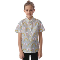 Rainbow Pattern Kids  Short Sleeve Shirt by ConteMonfrey