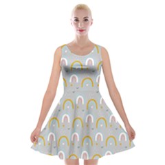 Rainbow Pattern Velvet Skater Dress by ConteMonfrey