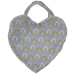 Rainbow Pattern Giant Heart Shaped Tote by ConteMonfrey