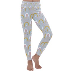 Rainbow Pattern Kids  Lightweight Velour Classic Yoga Leggings by ConteMonfrey